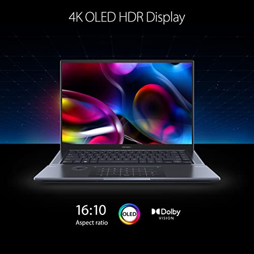 ASUS ZenBook Pro 16X OLED 16 inch 4K OLED 16:10 Touch Display, ASUS Dial, Intel Core i9-12900H, 32GB, 2TB, GeForce RTX 3060 GPU, Windows 11 Pro, Tech Black, UX7602ZM-XB96T