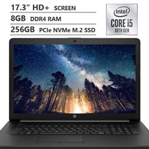 HP 2020 Laptop, 17.3" HD+ Screen, 10th Gen Intel Core i5-1035G1 Quad-Core Processor up to 3.60GHz, 8GB DDR4 RAM, 256GB PCIe NVMe M.2 SSD, DVD-RW, HDMI, Wireless-AC, Bluetooth, Windows 10 Home, Black