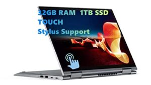 newlenovo thinkpad x1 yoga gen 6 14″ fhd+touch convertible ultra laptop, intel core evo i7-1185g7 vpro 32gb ram 1tb ssd wifi 6 bluetooth webcam fingerprint 15.6hrs battery win 11 pro aimcare support