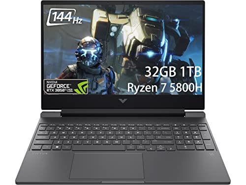 HP Victus 15t 15.6" FHD 144Hz (AMD 8-Core Ryzen 7 5800H (Beat i7-12650H), 32GB RAM, 1TB PCIe SSD, Geforce RTX 3050 Ti 4GB, IPS) Gaming Laptop, Backlit KB, Webcam, Wi-Fi 6, Windows 11 Home – 2023