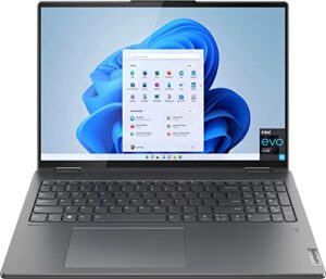 2022 newest lenovo yoga 7i 2-in-1 16″ 2.5k touch premium laptop | intel core i5-1240p | backlit keyboard | fingerprint | windows 11 | with stylus pen bundle (gray, 8gb ram | 256gb ssd)