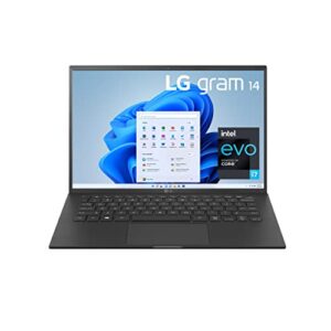 lg gram 14z90p laptop 14″ ultra-lightweight, (1920 x 1200), intel evo 11th gen core i7 , 16gb ram, 512gb ssd, windows 11 home, 72 wh battery, alexa built-in, 2x usb-c, hdmi, usb-a – black