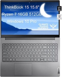 lenovo thinkbook 15 gen 3 15.6″ fhd business laptop (amd 8-core ryzen 7 5700u (beat i7-1260p), 16gb ram, 512gb pcie ssd) backlit keyboard, fingerprint, webcam, win 10 pro / win 11 pro – 2023