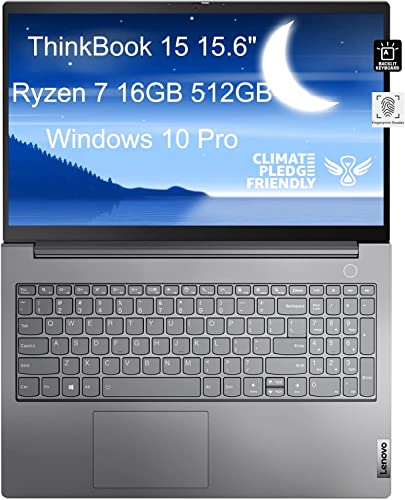 Lenovo ThinkBook 15 Gen 3 15.6" FHD Business Laptop (AMD 8-Core Ryzen 7 5700U (Beat i7-1260P), 16GB RAM, 512GB PCIe SSD) Backlit Keyboard, Fingerprint, Webcam, Win 10 Pro / Win 11 Pro - 2023