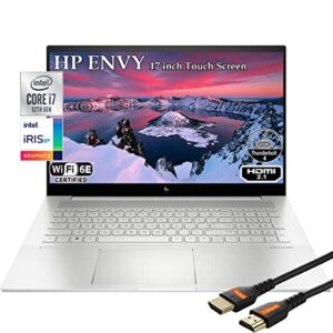 hp envy laptop 17 inch touch screen, windows 11, intel i7-1255u 10 core, fhd 300nits 100%srgb display, backlight keyboard, thunderbolt 4 usb type-c, wi-fi 6e, hdmi cable (64gb ram | 1tb pcie ssd)