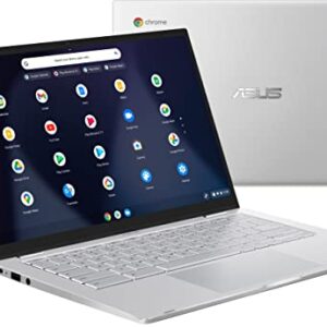 ASUS C425 Chromebook Computer, 14" FHD Laptop, Intel Core M3-8100Y up to 3.4GHz, 8GB RAM, 64GB eMMC, 802.11AC WiFi, Bluetooth, Backlit Keyboard, Silver, Chrome OS, BROAG USB Extension Cable