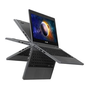 asus br1100 laptop, 11.6″ hd anti-glare touchscreen display, intel celeron n4500, 4gb ram, 64gb storage, mil-std 810h durability, tpm 2.0, windows 10 pro, dark grey, stylus included, br1100fka-502yt
