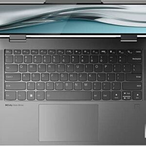 Lenovo ENOVO Yoga 7i 2-in-1 Laptop 14'' 2.2K Touchscreen12th Core i7-1255U Iris Xe Graphics 16GB RAM 1TB SSD WI-FI 6E Thunderbolt 4 Backlit KB w/ FP Windows 11 RATZK 32GB USB, Storm Grey, (82QG)