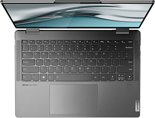 Lenovo ENOVO Yoga 7i 2-in-1 Laptop 14'' 2.2K Touchscreen12th Core i7-1255U Iris Xe Graphics 16GB RAM 1TB SSD WI-FI 6E Thunderbolt 4 Backlit KB w/ FP Windows 11 RATZK 32GB USB, Storm Grey, (82QG)