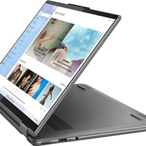 Lenovo ENOVO Yoga 7i 2-in-1 Laptop 14'' 2.2K Touchscreen12th Core i7-1255U Iris Xe Graphics 16GB RAM 1TB SSD WI-FI 6E Thunderbolt 4 Backlit KB w/ FP Windows 11 RATZK 32GB USB, Storm Grey, (82QG)