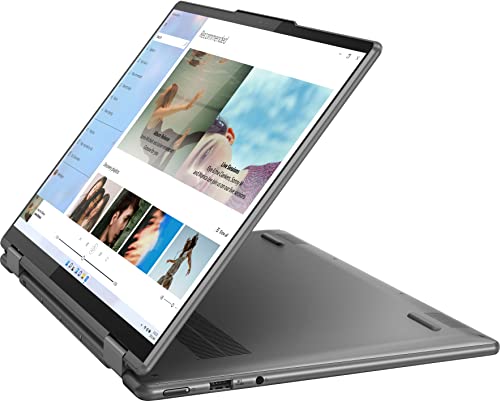 Lenovo ENOVO Yoga 7i 2-in-1 Laptop 14'' 2.2K Touchscreen12th Core i7-1255U Iris Xe Graphics 16GB RAM 1TB SSD WI-FI 6E Thunderbolt 4 Backlit KB w/ FP Windows 11 RATZK 32GB USB, Storm Grey, (82QG)