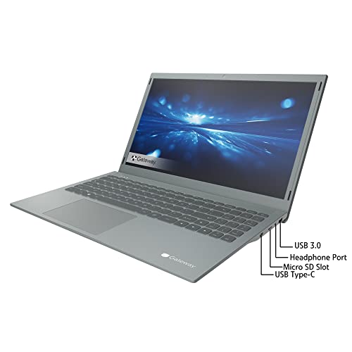 Gateway 15.6" FHD Ultra Slim Laptop, Quad-Core Pentium Silver N5030 up to 3.1GHz, 4GB RAM, 128GB eMMC, WiFi, Bluetooth, Office 365 Personal 1-Year, Windows 10 S, BROAGE 64GB Flash Drive, Charcoal