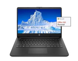 hp newest 14″ hd laptop light-weight, amd dual core 3000 series(up to 2.6ghz), 8gb ram, 128gb ssd + 64gb emmc, 1 year office 365, wifi, bluetooth 5, usb type-a&c, hdmi, webcam, win11, w/gm accessories