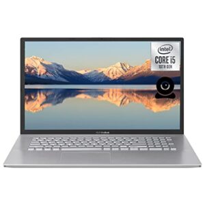 asus vivobook laptop, 17.3″ hd+ (1600×900) non-touch display, intel core i5 quad-core processor, 20gb ddr4 ram, 512gb pcie nvme m.2 ssd, webcam, hdmi, usb type-c, wi-fi 5, windows 11 home, silver