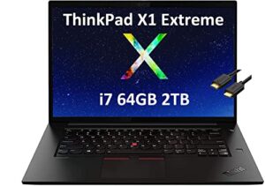 lenovo thinkpad x1 extreme gen 3 15.6″ fhd (intel 6-core i7-10750h, 64gb ram, 2tb pcie ssd, gtx 1650 ti) mobile workstation laptop, 2 x thunderbolt 3, backlit, fingerprint, ist hdmi, win 10 pro