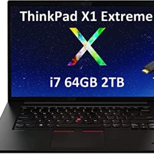 Lenovo ThinkPad X1 Extreme Gen 3 15.6" FHD (Intel 6-Core i7-10750H, 64GB RAM, 2TB PCIe SSD, GTX 1650 Ti) Mobile Workstation Laptop, 2 x Thunderbolt 3, Backlit, Fingerprint, IST HDMI, Win 10 Pro