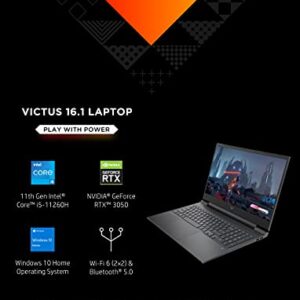 HP Victus 16-d0020nr 16.1” FHD Gaming Laptop, NVIDIA GeForce RTX 3050, Intel Core i5-11260H, 8GB RAM, 512GB SSD Windows 10 Home(2021)(Renewed)