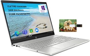 2021 newest hp 15.6″ fhd touchscreen business laptop 10th gen intel quad core i5-1035g1, 16gb ram 512gb ssd wifi, hdmi, onlineclass, webcam windows 10 pro | 32gb pcs usb card