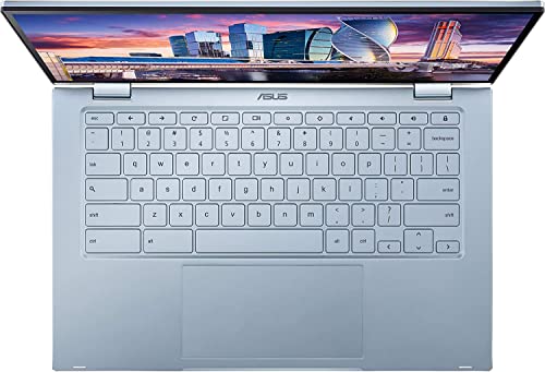 ASUS Newest Flip 2-in-1 14" FHD Touchscreen Chromebook Laptop, Intel Core m3-8100Y(up to 3.4 GHz), 8GB RAM, 128GB Space(64GB eMMC+64GB Card), Webcam, Backlit Keyboard, WiFi, Chrome OS, Silver+JVQ MP