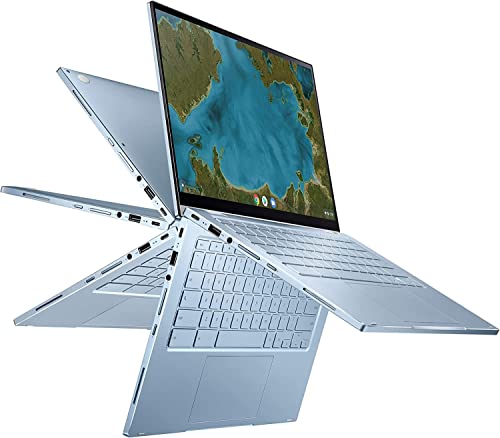 ASUS Newest Flip 2-in-1 14" FHD Touchscreen Chromebook Laptop, Intel Core m3-8100Y(up to 3.4 GHz), 8GB RAM, 128GB Space(64GB eMMC+64GB Card), Webcam, Backlit Keyboard, WiFi, Chrome OS, Silver+JVQ MP