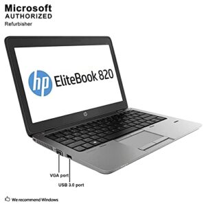 HP EliteBook 820 G2 12.5in Laptop, Intel Core i5-5300U 2.3GHz, 8GB Ram, 256GB Solid State Drive, Windows 10 Pro 64bit (Renewed)