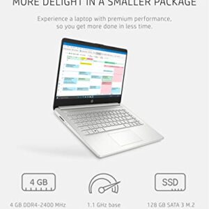 HP 14 inch Laptop, Intel Pentium Silver N5030 Processor, Intel UHD Graphics, 128 GB SSD, Windows Window 11 in S Mode (14-dq0090nr, Natural Silver)