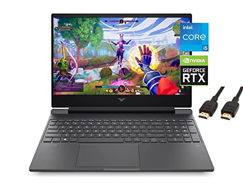 HP Victus 15.6" FHD IPS Premium Gaming Laptop | 12thGen Intel Core i5-12500H | 8GB RAM | 512GB SSD | NVIDIA GeForce RTX 3050 | Backlit Keyboard | Windows 11 | with HDMI Cable Bundle