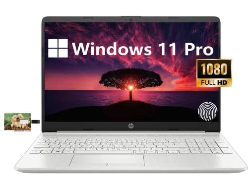 HP 15 Business Laptop, 15.6" FHD IPS Display, Intel Core i3-1115G4, Windows 11 Pro, 8GB RAM 256GB SSD, Fingerprint, HDMI, WIFI,32GB Durlyfish USB Card