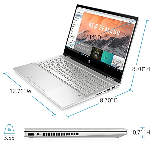 HP Pavilion x360 2-in-1 14" FHD Touchscreen Laptop Computer, Intel Quad-Core i5-1135G7 up to 4.2GHz (Beat i7-1065G7), 16GB DDR4 RAM, 1TB PCIe SSD, WiFi 6, Silver, Windows 11, BROAG Extension Cable