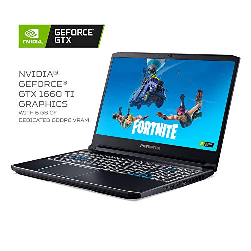 Acer Predator Helios 300 Gaming Laptop PC, 15.6" Full HD 144Hz 3ms IPS Display, Intel i7-9750H, GeForce GTX 1660 Ti 6GB, 16GB DDR4, 256GB NVMe SSD, Backlit Keyboard, PH315-52-78VL