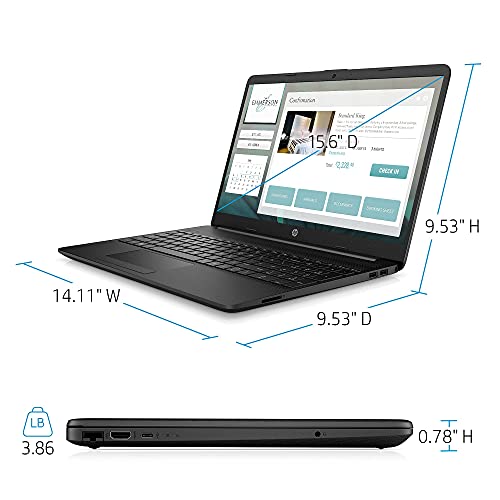 HP Flagship 15 Laptop 15.6” Diagonal FHD IPS Display Intel Celeron N4020 Processor 4GB RAM 128GB SSD Intel UHD Graphics 600 USB-C Office365 WIFI5 Webcam Bluetooth Win10 Black (Renewed)