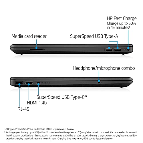 HP Flagship 15 Laptop 15.6” Diagonal FHD IPS Display Intel Celeron N4020 Processor 4GB RAM 128GB SSD Intel UHD Graphics 600 USB-C Office365 WIFI5 Webcam Bluetooth Win10 Black (Renewed)