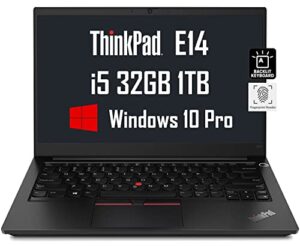lenovo thinkpad e14 14″ fhd (intel 4-core i5-1135g7, 32gb ddr4 ram, 1tb ssd) full hd 1080p ips business laptop, backlit, thunderbolt 4, webcam, fingerprint, anti-glare, windows 10 / 11 pro – 2022