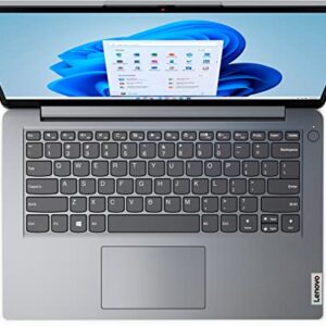 Lenovo IdeaPad 1i 14" Laptop Computer, Quad-Core Intel Pentium Silver N5030 Processor, 4GB DDR4 RAM, 128GB eMMC, WiFi 6, Bluetooth 5.1, Cloud Grey, Windows 11 S, BROAG USB Extension Cable