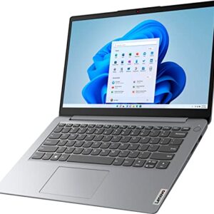 Lenovo IdeaPad 1i 14" Laptop Computer, Quad-Core Intel Pentium Silver N5030 Processor, 4GB DDR4 RAM, 128GB eMMC, WiFi 6, Bluetooth 5.1, Cloud Grey, Windows 11 S, BROAG USB Extension Cable