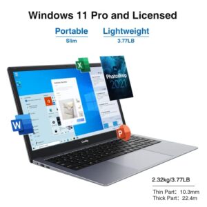 Coolby Windows 11 Laptop Computer, 15.6 inch (1920 x 1080) Notebook PC with Intel J4005 Processor, 6GB DDR4 RAM / 256GB SSD, FHD Display, WiFi, BT, Long -Lasting Battery for School, Business