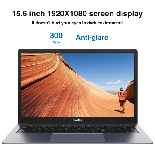 Coolby Windows 11 Laptop Computer, 15.6 inch (1920 x 1080) Notebook PC with Intel J4005 Processor, 6GB DDR4 RAM / 256GB SSD, FHD Display, WiFi, BT, Long -Lasting Battery for School, Business