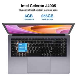 Coolby Windows 11 Laptop Computer, 15.6 inch (1920 x 1080) Notebook PC with Intel J4005 Processor, 6GB DDR4 RAM / 256GB SSD, FHD Display, WiFi, BT, Long -Lasting Battery for School, Business