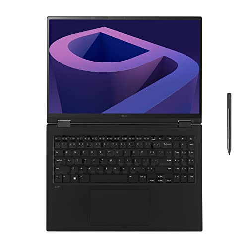 LG gram (2022) 16T90Q 2-in-1 Tablet Laptop, 16" (2560 x 1600) IPS Display, Intel Evo 12th Gen i7 1260P Processor, 16GB LPDDR5, 2TB NVMe SSD, FHD Webcam, WiFi 6E, Thunderbolt 4, Windows 11, Black