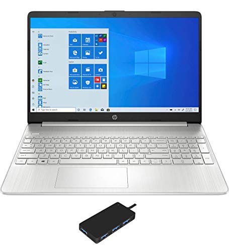 HP 15.6" Laptop with HD and WLED Backlit Display (AMD Ryzen 3 3250U 2-Core, 8GB RAM, 512GB PCIe SSD, (1366x768), AMD Radeon Graphics, WiFi, Bluetooth, Webcam, Win 10 Home) with USB Hub