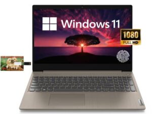 newlenovo ideapad 3i business laptop, 15.6″ fhd display, intel core i3-1115g4, windows 11 home, 256gb ssd 12gb ram, almond, 32gb durlyfish usb card