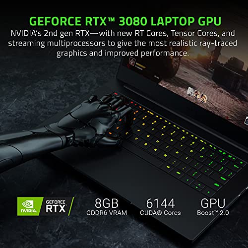 Razer Blade 14 Gaming Laptop: AMD Ryzen 9 5900HX 8 Core, NVIDIA GeForce RTX 3080, 14" QHD 165Hz, 16GB RAM, 1TB SSD - CNC Aluminum - Chroma RGB - THX Spatial Audio - Vapor Chamber Cooling