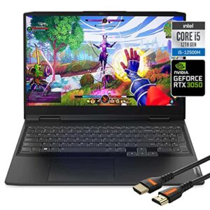 lenovo ideapad gaming3i gaming laptop rtx3050| 15.6 fhd 120hz refresh rate | intel core i5-12500h 12core| backlit keyboard | wi-fi 6 | usb type c | windows 11 | hdmi cable (16gb ram | 1tb pcie ssd)