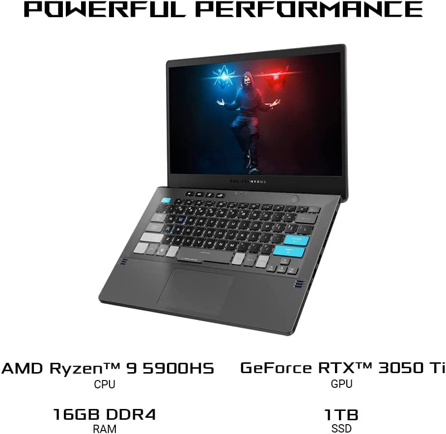 Asus ROG Zephyrus G14 Alan Walker Special Edition Gaming Laptop 14" WQHD 120Hz IPS AMD 8-Core Ryzen 9 5900HS (Beat i7-10370H) 40GB RAM 1TB SSD GeForce RTX 3050 Ti 4GB Backlit USB-C Win10 + HDMI Cable