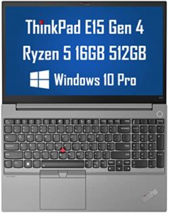 lenovo thinkpad e15 gen 4 15.6″ fhd business laptop (amd ryzen 5 5625u, 16gb ram, 512gb pcie ssd, 6-core (beat i7-1165g7)) ips anti-glare, fhd webcam, type-c, hdmi, wi-fi 6, win 10 / win 11 pro – 2023