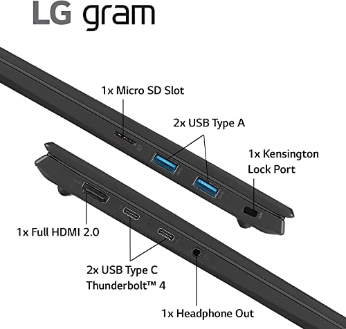 LG Gram 16" WQXGA Ultralight Laptop (2023 New) | 12-Core Intel i7-1260P | 2560x1600 IPS Screen | Backlit Key | Fingerprint | Thunderbolt4 | WiFi 6E | 16GB LPDDR5 RAM | 1TB SSD Storage | Win11 Pro