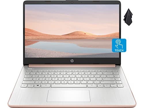 2022 HP Pavilion Laptop, 14-inch HD Touchscreen, AMD 3000 Series Processor, Long Battery Life, Webcam, HDMI, Windows 10 + One Year of Office365, Rose Gold (16GB RAM | 192GB Storage)