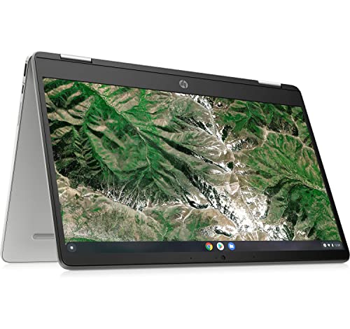 HP Chromebook x360 14-inch HD Touchscreen, 64GB eMMC, Intel Celeron N4020 2-in-1 Laptop (4GB RAM, USB-C, Wi-Fi, Webcam, SD Card Reader, Chrome OS) Silver, 14a-ca0036tg (Renewed)