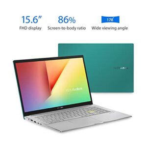 ASUS VivoBook S15 S533 Thin and Light Laptop, 15.6” FHD Display, Intel Core i5-1135G7 CPU, 8GB DDR4 RAM, 512GB PCIe SSD, Wi-Fi 6, Windows 11 Home, AI Noise-Cancellation, Gaia Green, S533EA-DH51-GN