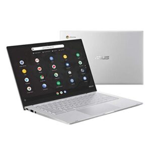 ASUS Chromebook C425 Clamshell Laptop, 14" FHD 4-Way NanoEdge, Intel Core m3-8100Y Processor, 8GB RAM, 64GB eMMC Storage, Backlit KB, Silver, Chrome OS, C425TA-DH384